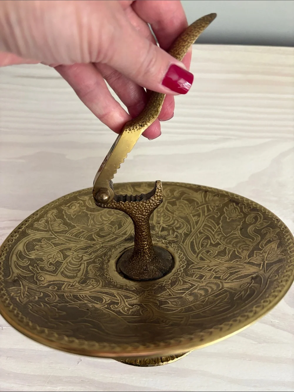 Vintage Brass Tamar Nutcracker Centerpiece Made in Israel